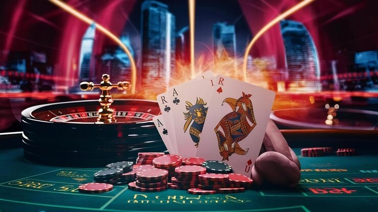Multi-camera live-dealer studio broadcasting blackjack and roulette during Piala AFF season
